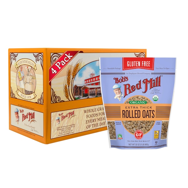Bob's Red Mill Gluten Free Organic Thick Rolled Oats 32 oz. Bag, PK4